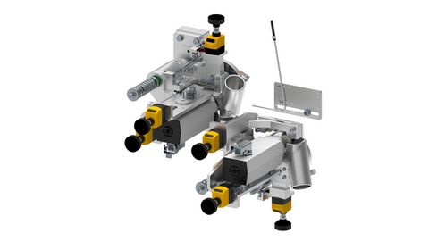 Heavy-duty floor-mounted unit with shock-absorbing bearing